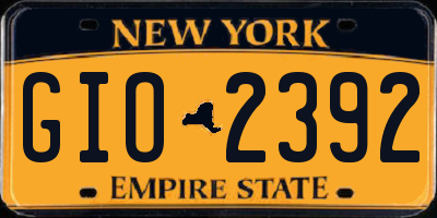 NY license plate GIO2392