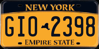 NY license plate GIO2398