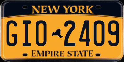 NY license plate GIO2409