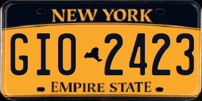 NY license plate GIO2423