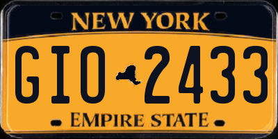 NY license plate GIO2433