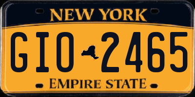 NY license plate GIO2465