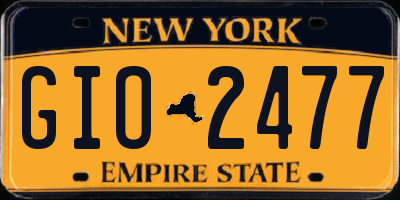 NY license plate GIO2477