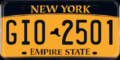 NY license plate GIO2501