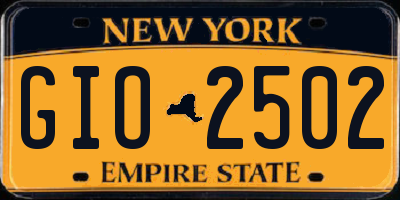 NY license plate GIO2502