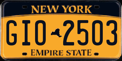NY license plate GIO2503
