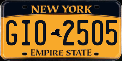 NY license plate GIO2505