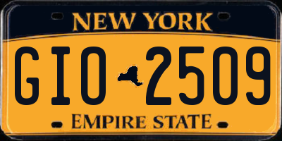 NY license plate GIO2509
