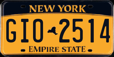 NY license plate GIO2514