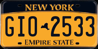 NY license plate GIO2533