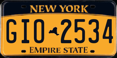 NY license plate GIO2534
