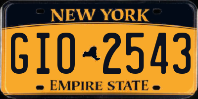 NY license plate GIO2543