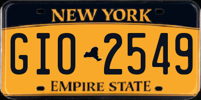 NY license plate GIO2549