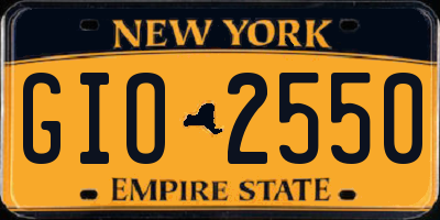 NY license plate GIO2550