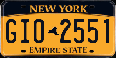 NY license plate GIO2551