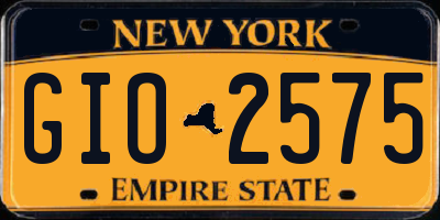 NY license plate GIO2575