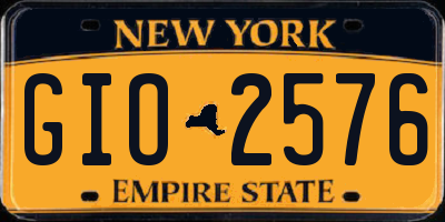 NY license plate GIO2576