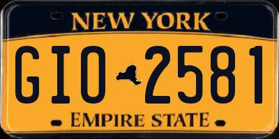 NY license plate GIO2581