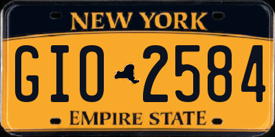 NY license plate GIO2584