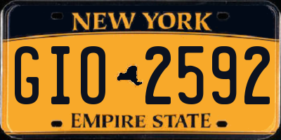 NY license plate GIO2592