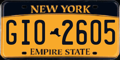 NY license plate GIO2605