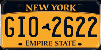 NY license plate GIO2622