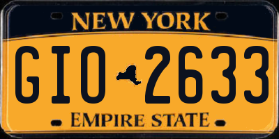 NY license plate GIO2633