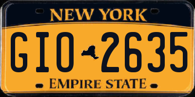 NY license plate GIO2635