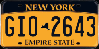 NY license plate GIO2643