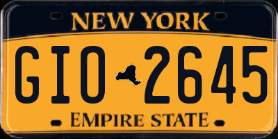 NY license plate GIO2645