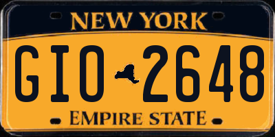 NY license plate GIO2648