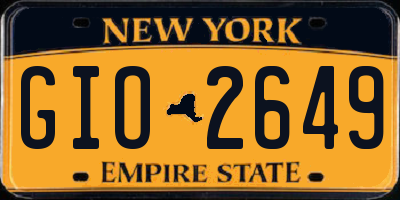 NY license plate GIO2649