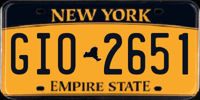 NY license plate GIO2651