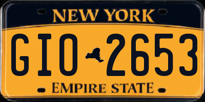 NY license plate GIO2653