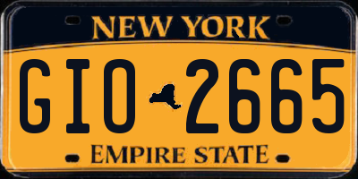 NY license plate GIO2665