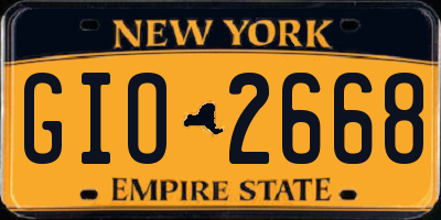 NY license plate GIO2668