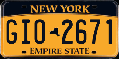 NY license plate GIO2671