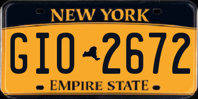 NY license plate GIO2672