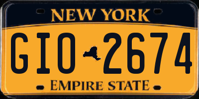 NY license plate GIO2674