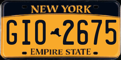 NY license plate GIO2675