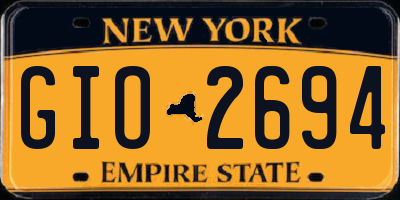 NY license plate GIO2694