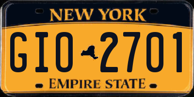 NY license plate GIO2701