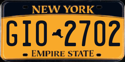 NY license plate GIO2702
