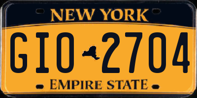 NY license plate GIO2704