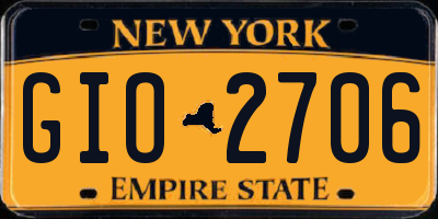 NY license plate GIO2706