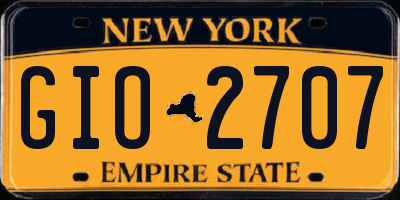 NY license plate GIO2707