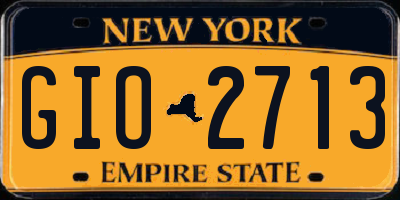 NY license plate GIO2713