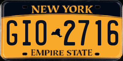 NY license plate GIO2716