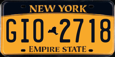 NY license plate GIO2718