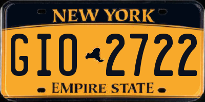 NY license plate GIO2722